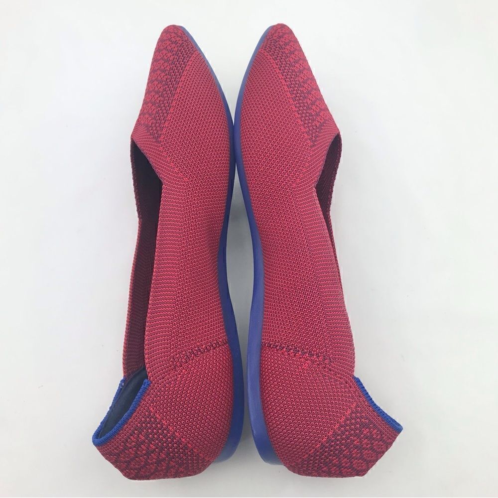 Woman by Projects Red Pattern Soft Side Pointed Flats- NEW - Picture 8 of 13